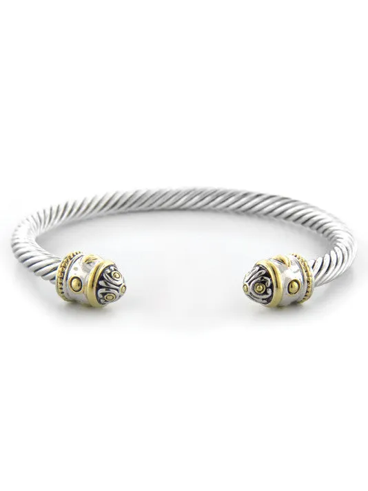 Nouveau Gold Two Tone Thin Wire Cuff