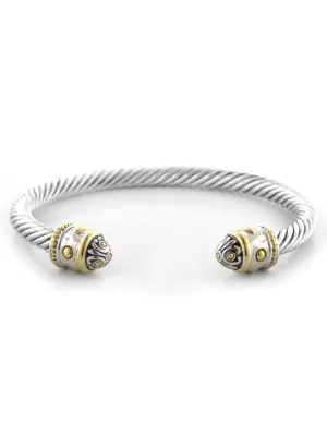 Nouveau Gold Two Tone Thin Wire Cuff