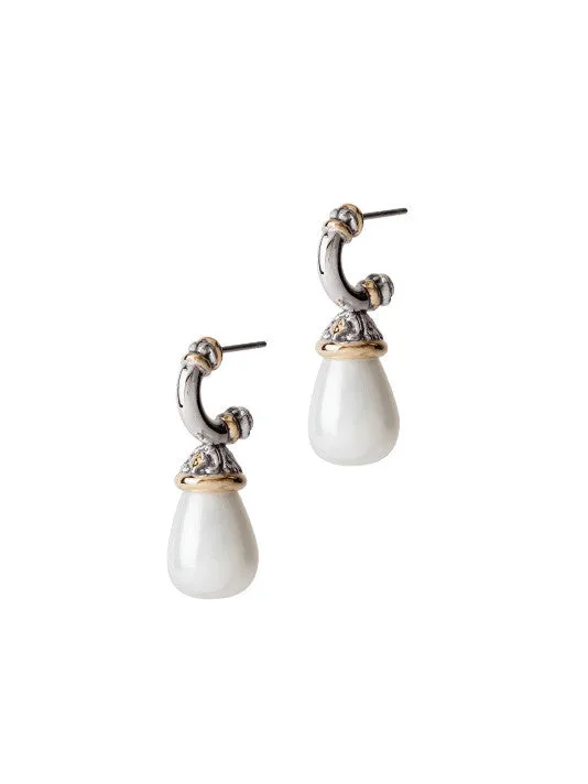 Ocean Images Seashell Pearl Post Earrings