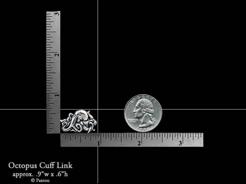 Octopus Cuff Links Sterling Silver