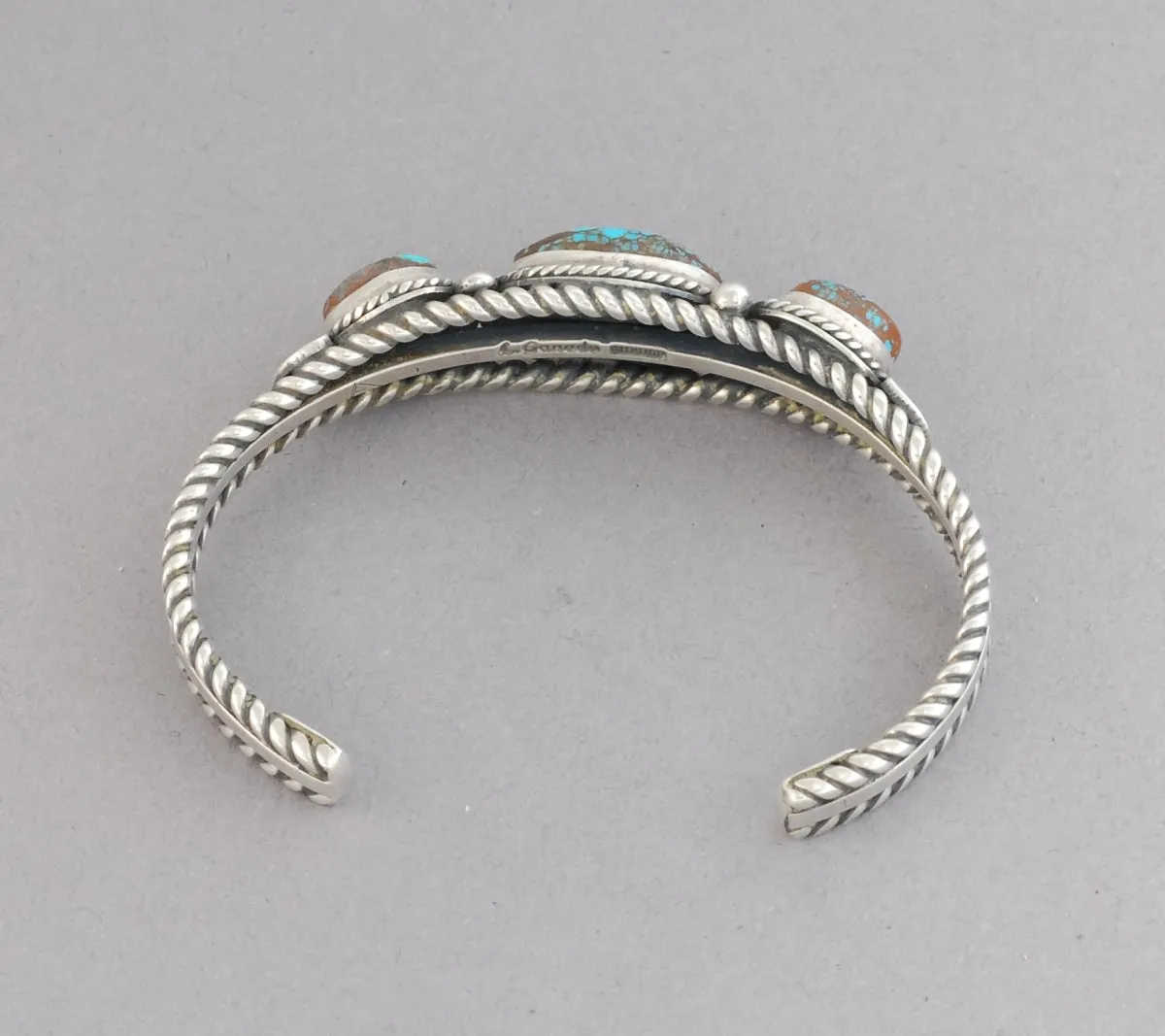 Old Style Cuff Bracelet with Old Persian Turquoise by LaRose Ganadonegro