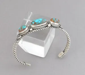 Old Style Cuff Bracelet with Old Persian Turquoise by LaRose Ganadonegro