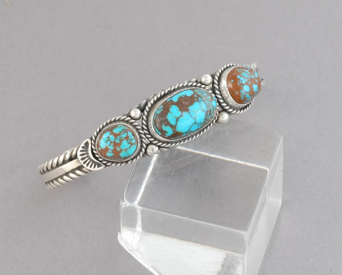 Old Style Cuff Bracelet with Old Persian Turquoise by LaRose Ganadonegro