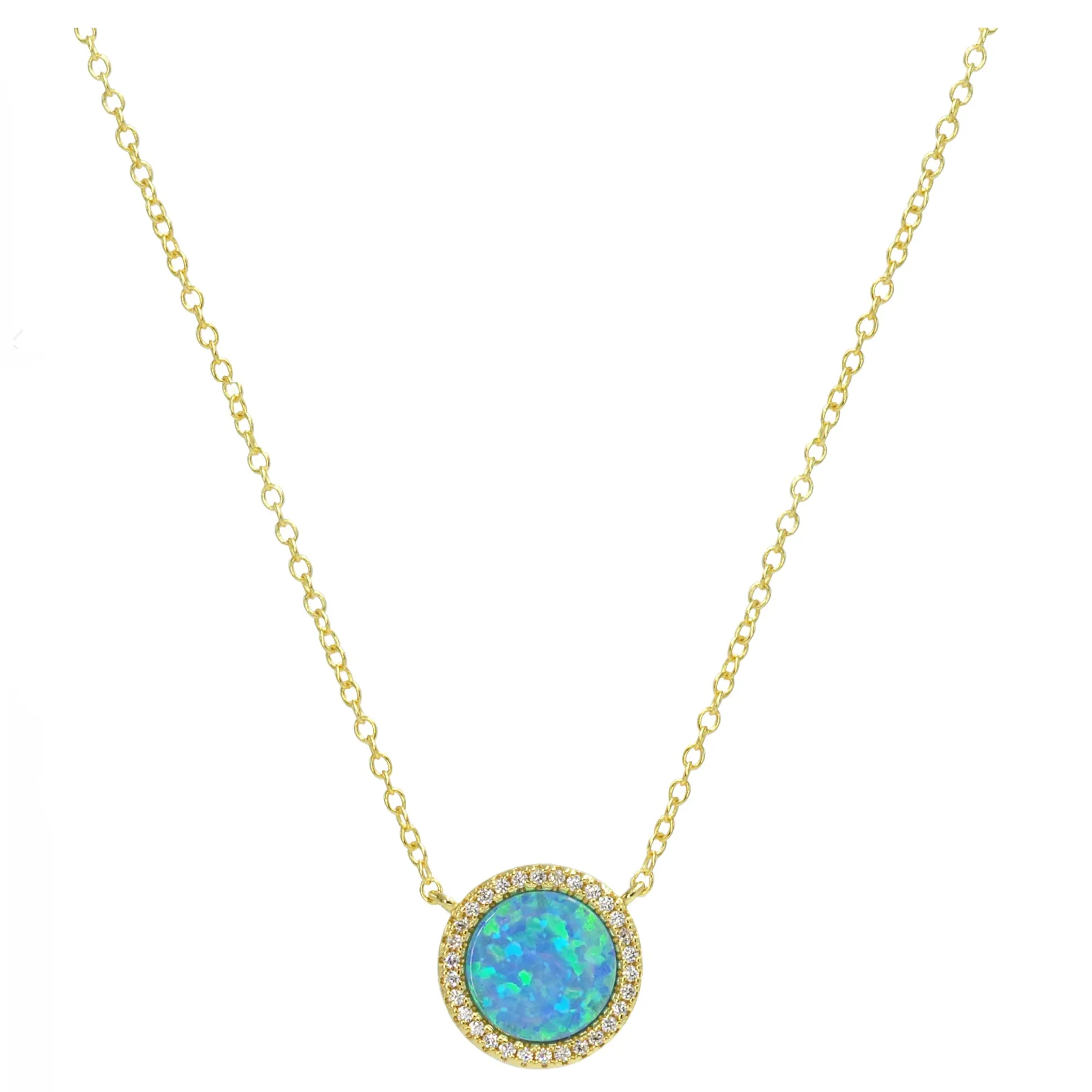 Opal Circle Necklace (Available in 3 Colors)