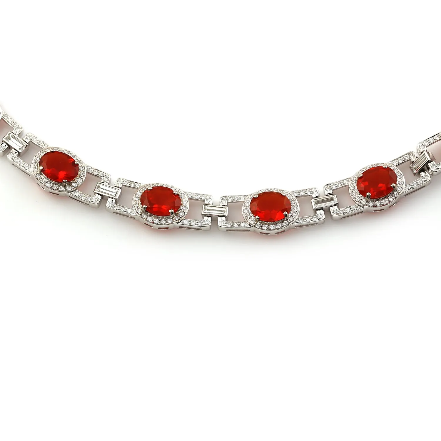 Opal Fire Diamond Beautiful Choker Necklace In 18k White Gold