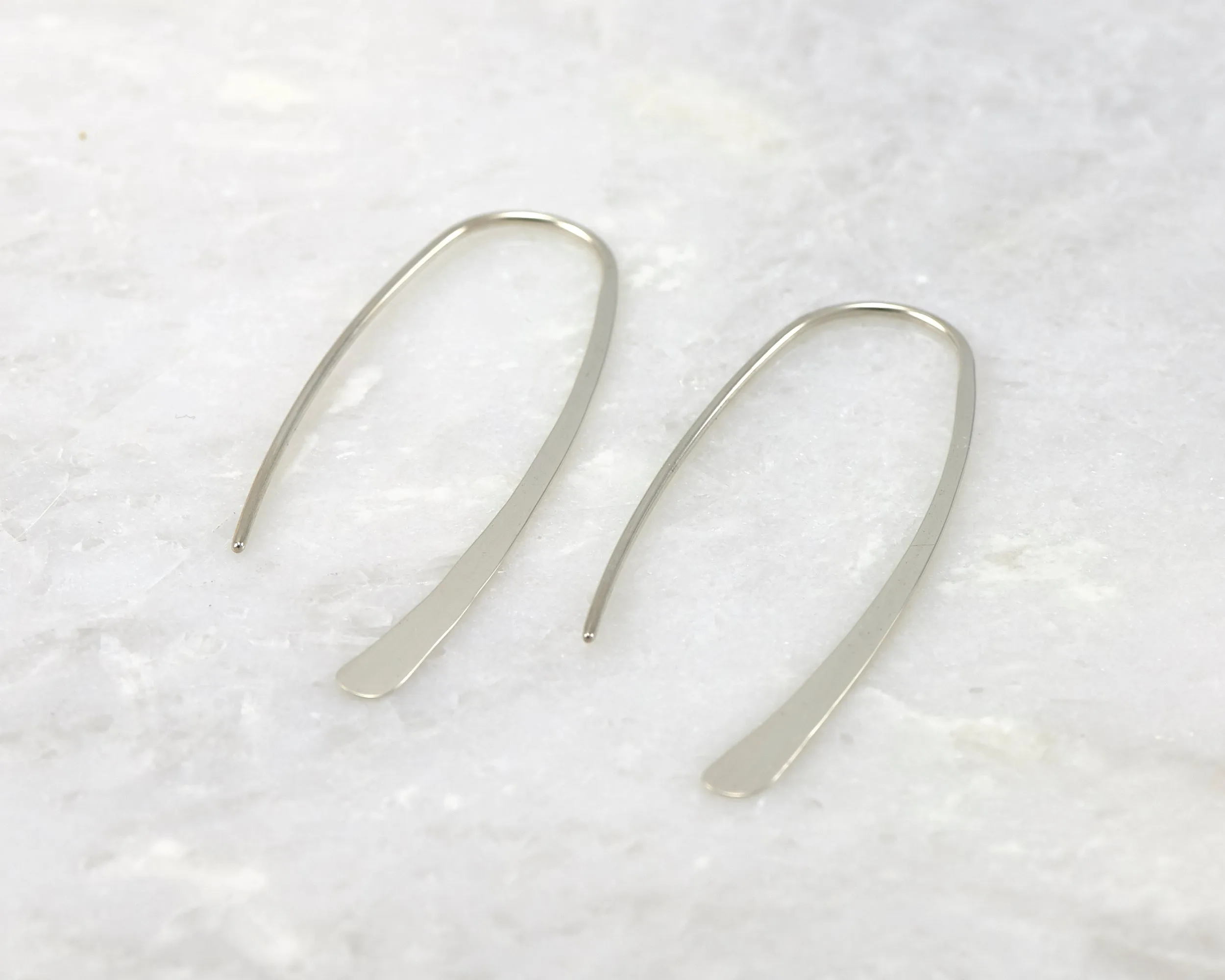 Open Hoop Silver Dangle Earrings