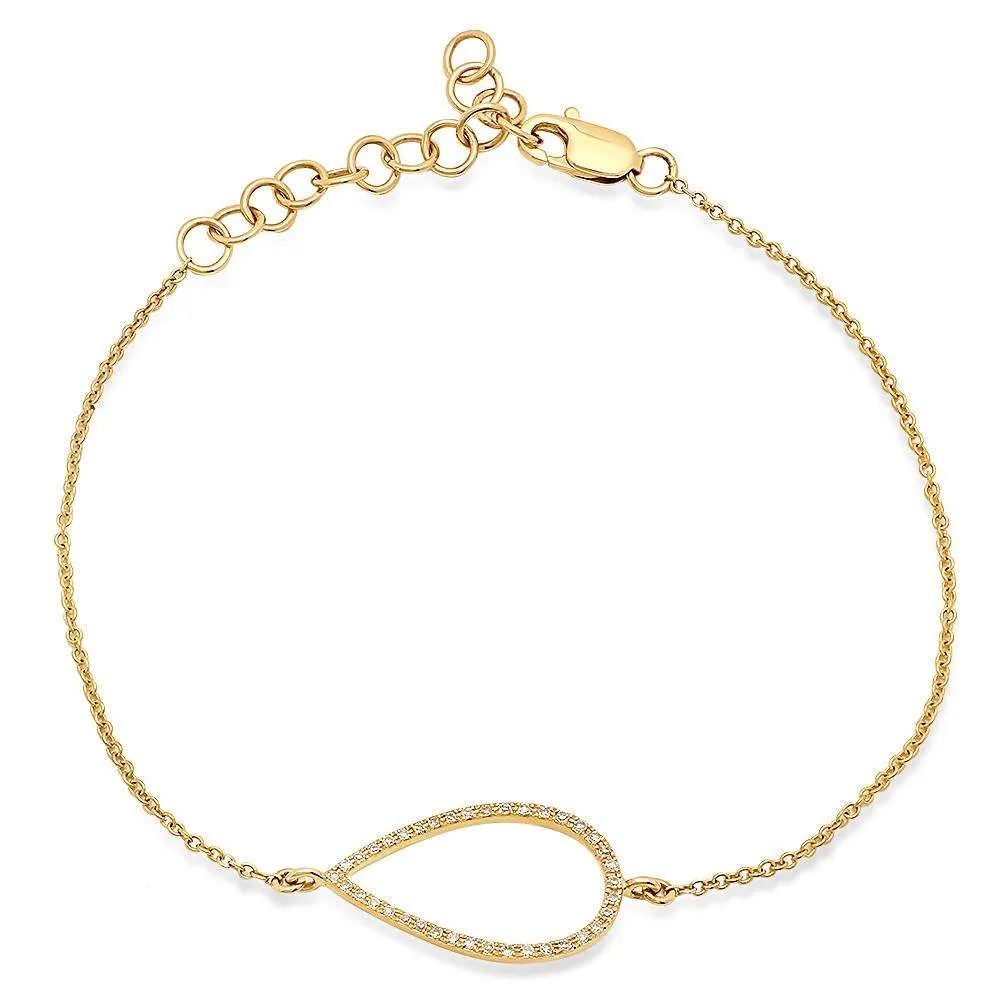 Open Pear Chain Bracelet