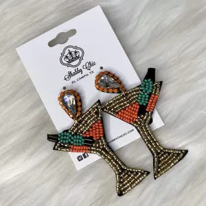 Orange Martini Earrings