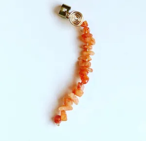 Orange Quartz Loc Jewelry| Crystal Loc Cuff