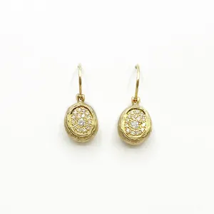 Orbit Pave  Diamond Drop Earrings