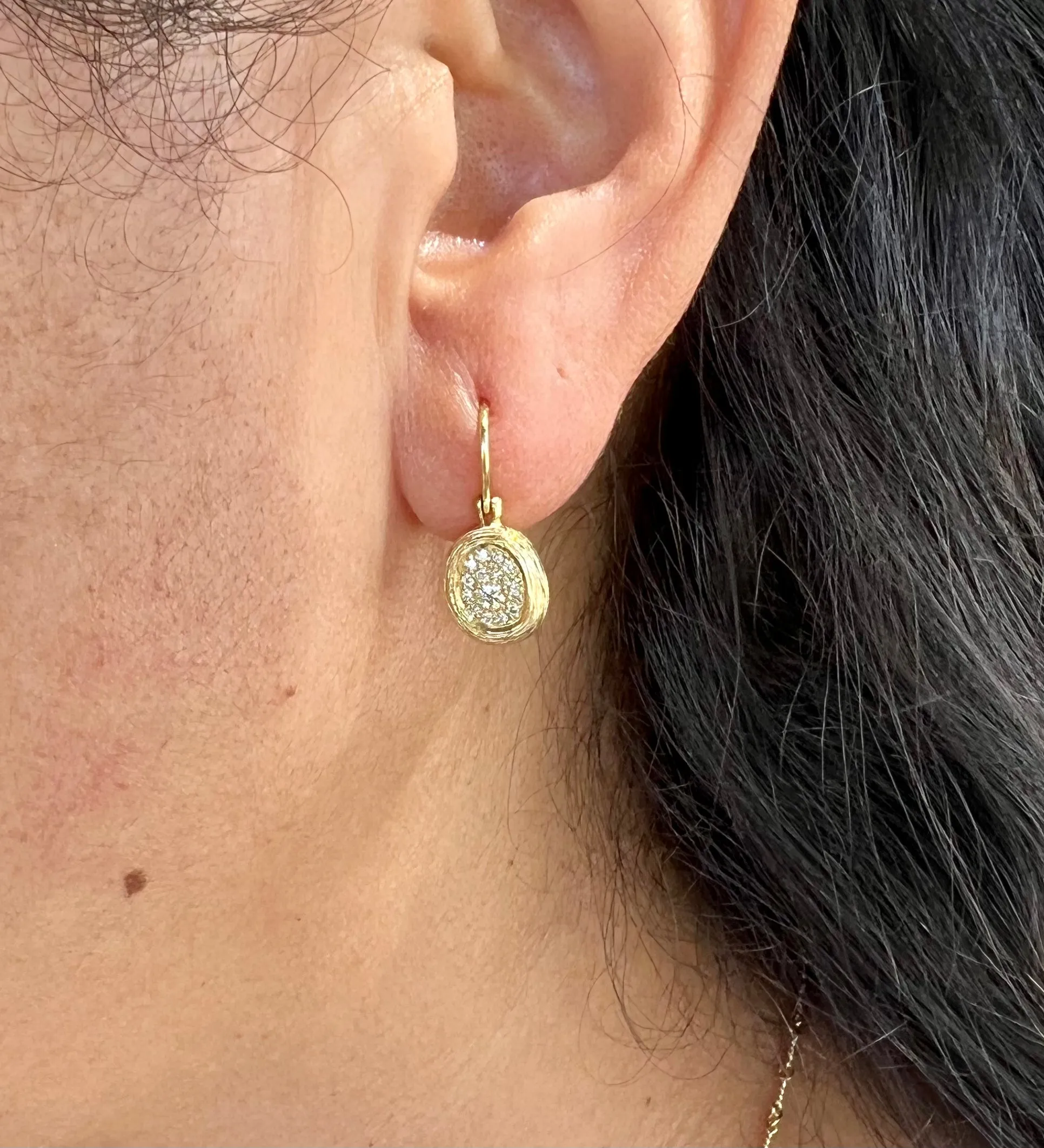 Orbit Pave  Diamond Drop Earrings