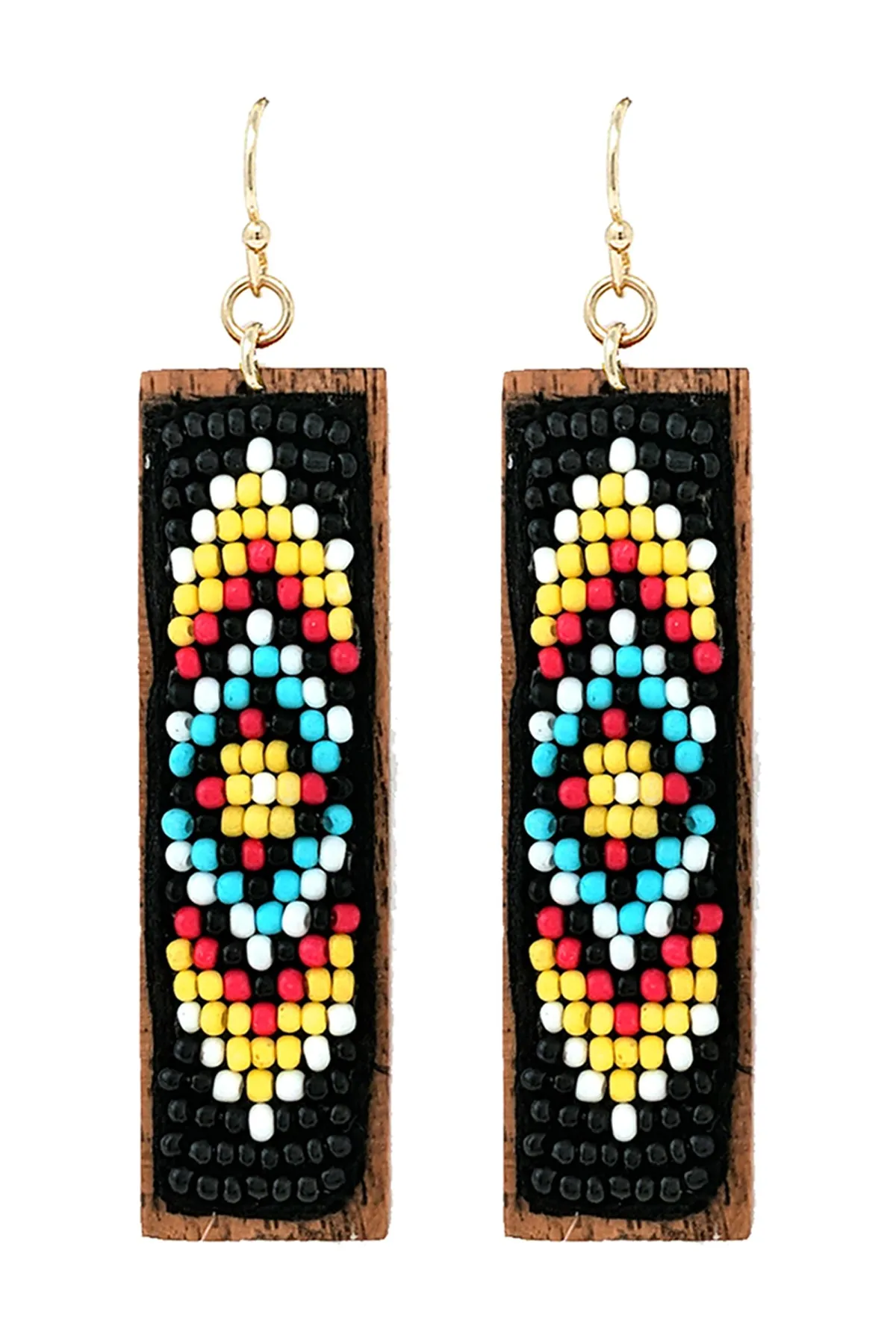 ORNAMENTAL SEED BEADS DROP EARRINGS