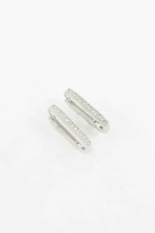 Oval Stone Hoop Earrings
