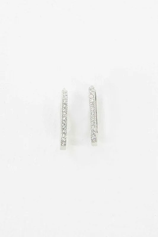 Oval Stone Hoop Earrings