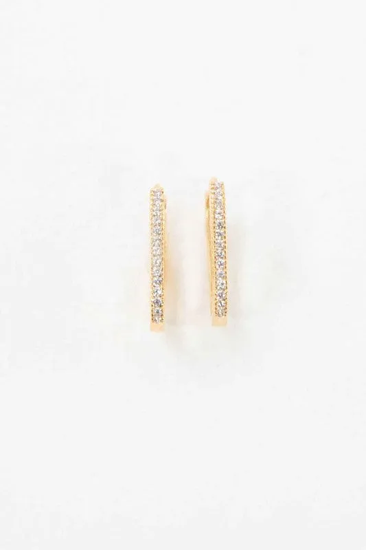 Oval Stone Hoop Earrings