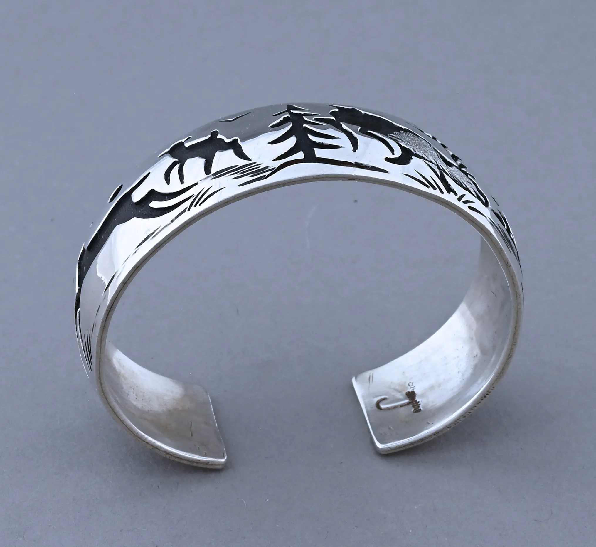 Overlay Cuff Bracelet with Forest Scenes