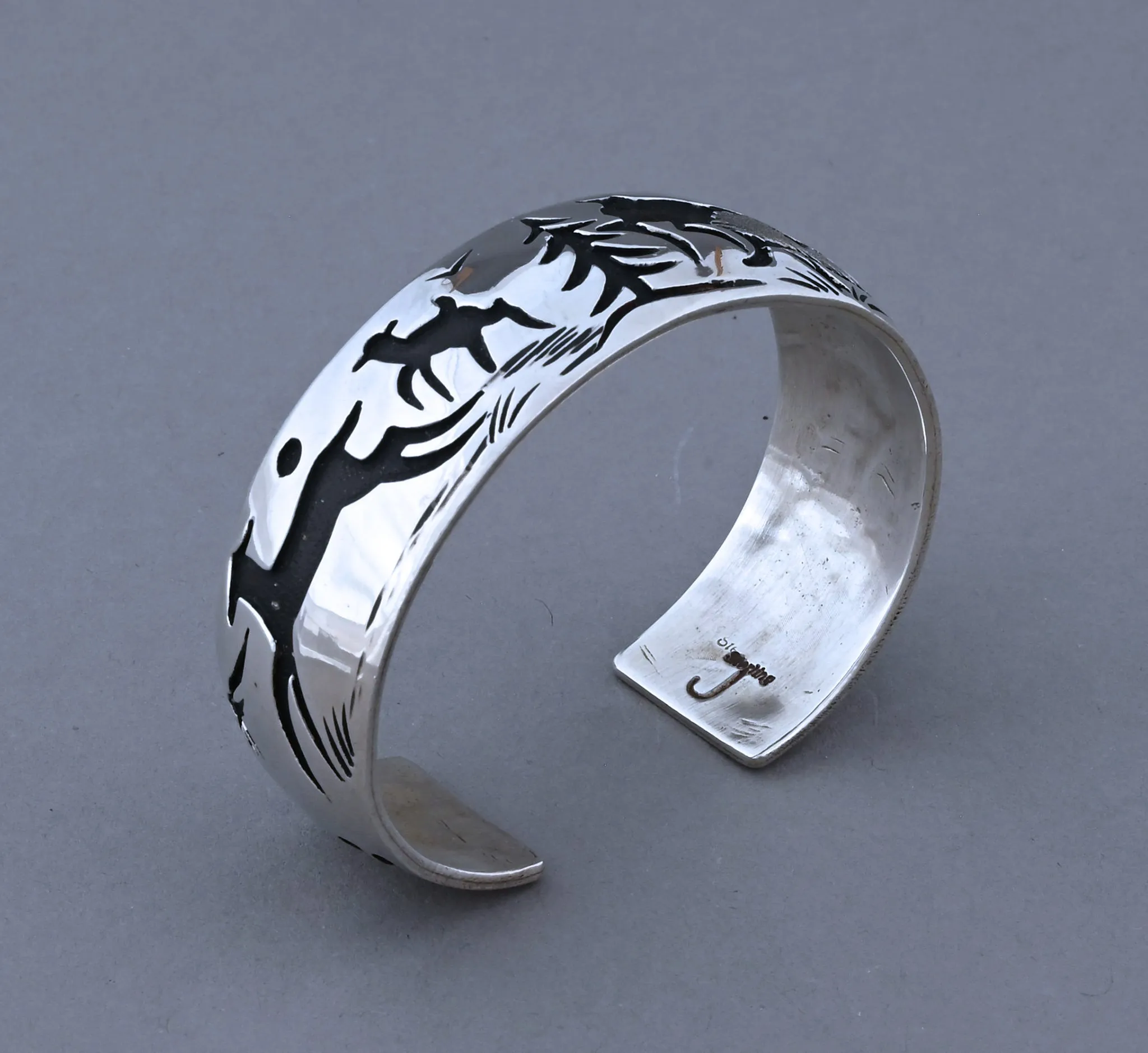 Overlay Cuff Bracelet with Forest Scenes