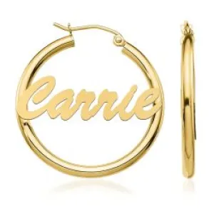 Pair Of Script Hoop Name Earrings Jewelry