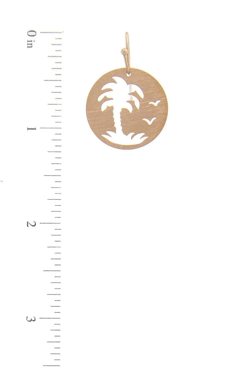 Palm Tree Circle Drop Earring