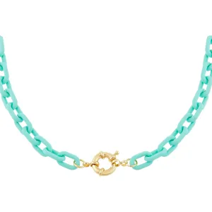 Pastel Colored Paper Clip Toggle Choker
