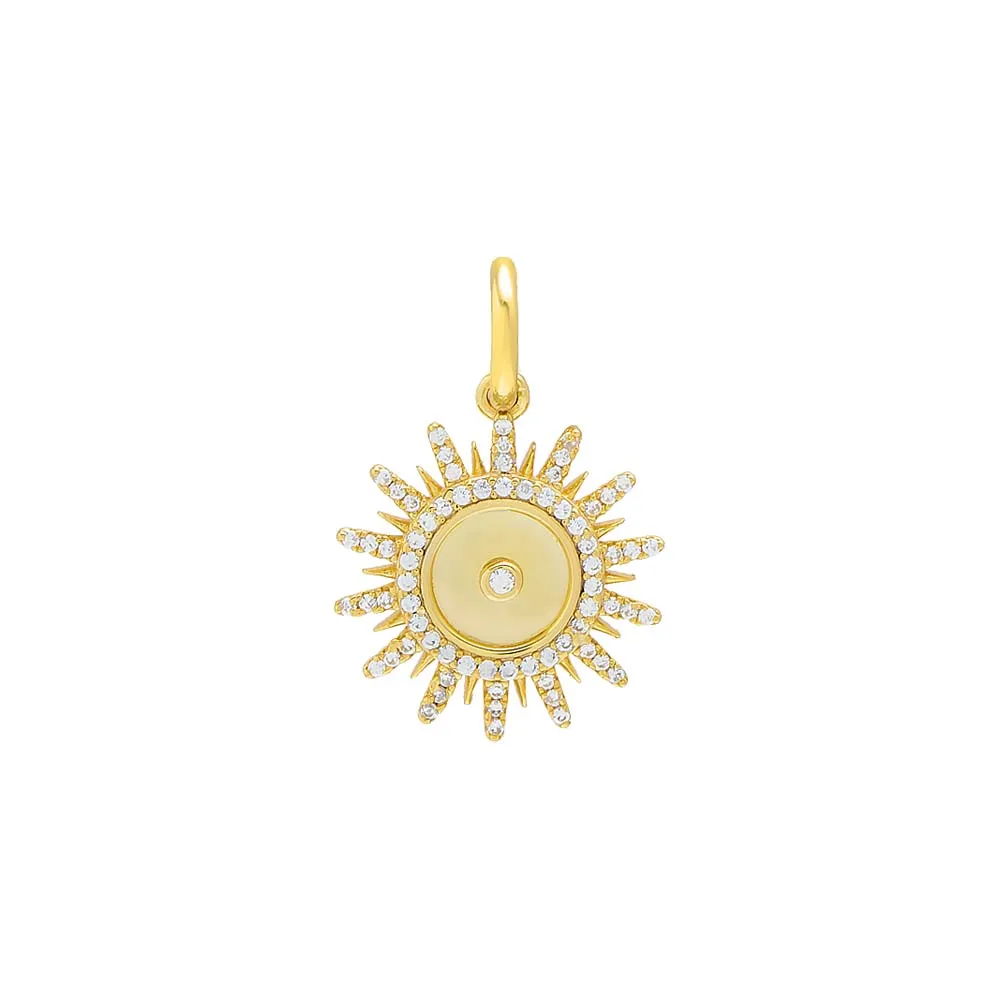 Pavé / Solid Spike Medallion Necklace Charm
