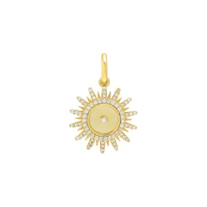Pavé / Solid Spike Medallion Necklace Charm