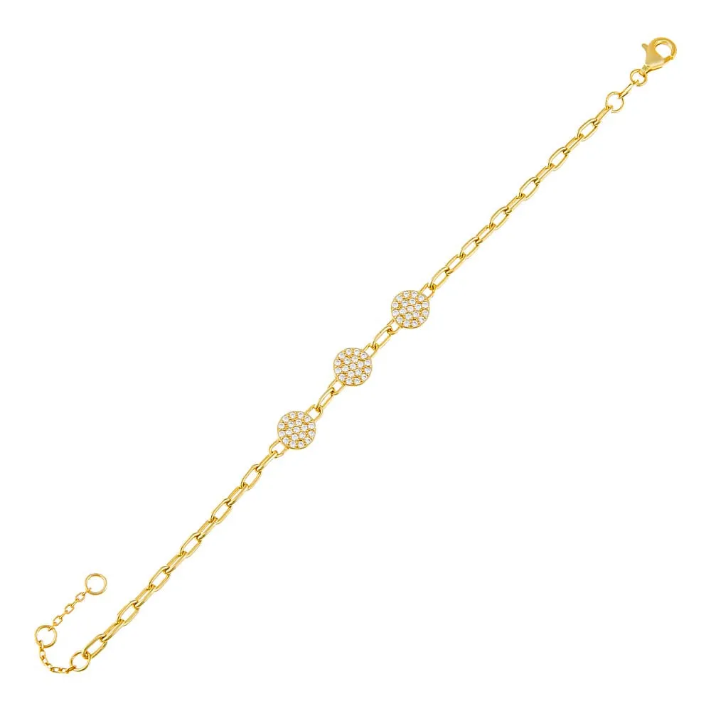 Pavé Triple Disc Chain Bracelet