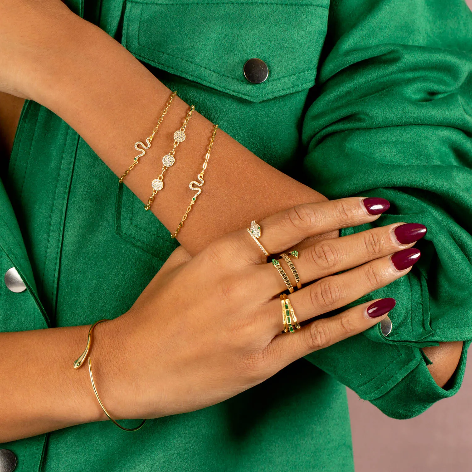 Pavé Triple Disc Chain Bracelet
