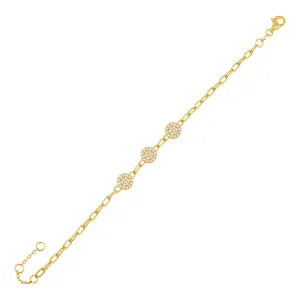 Pavé Triple Disc Chain Bracelet