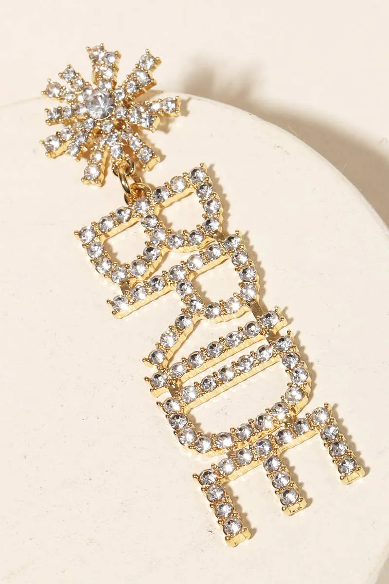 Pave Bride Drop Earrings