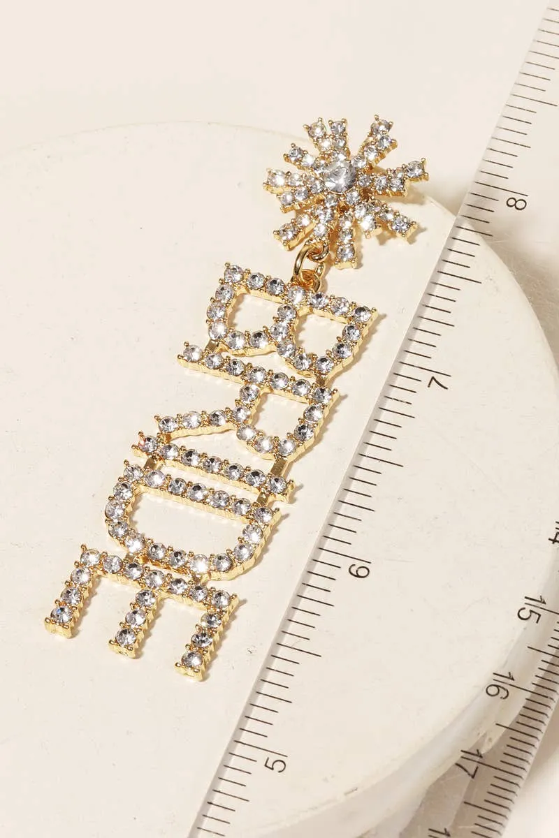 Pave Bride Drop Earrings