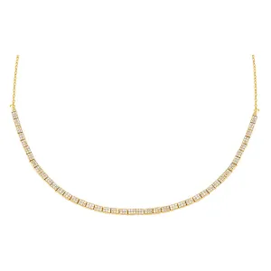 Pave Square Half Tennis Choker