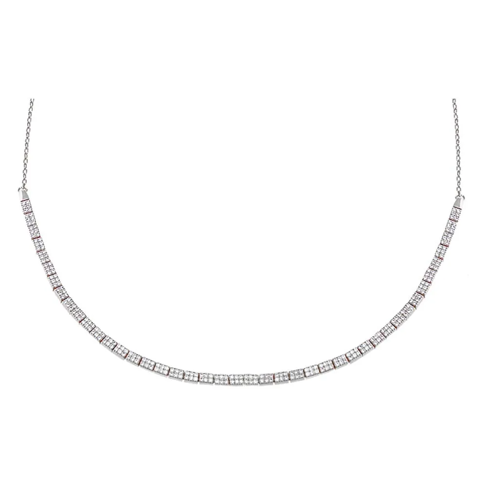 Pave Square Half Tennis Choker