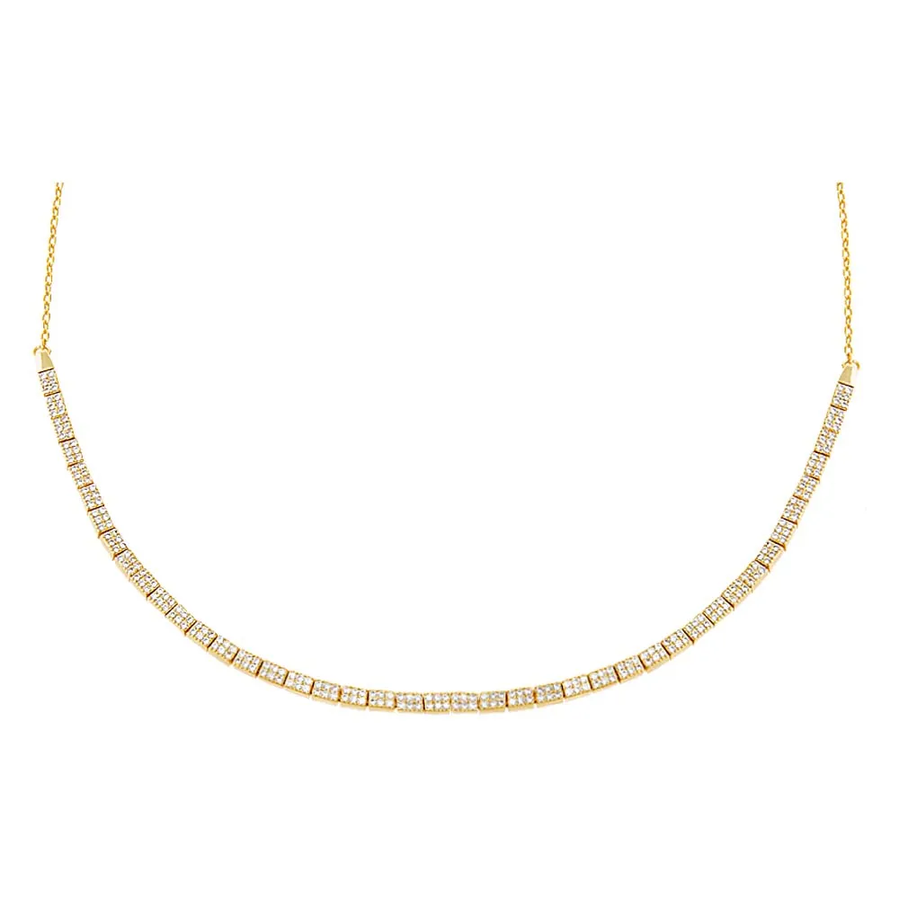 Pave Square Half Tennis Choker