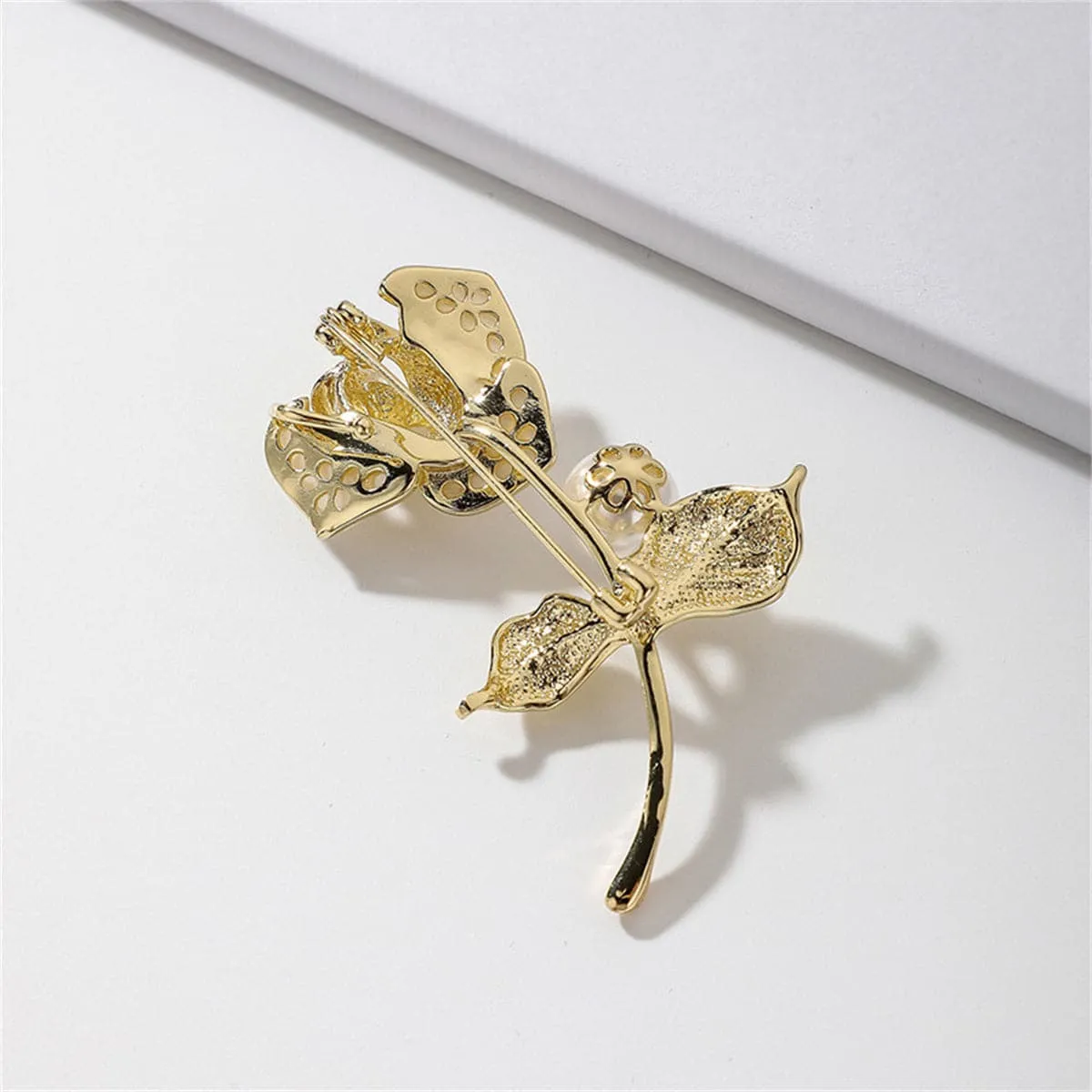 Pearl & Shell 18K Gold-Plated Rose Brooch