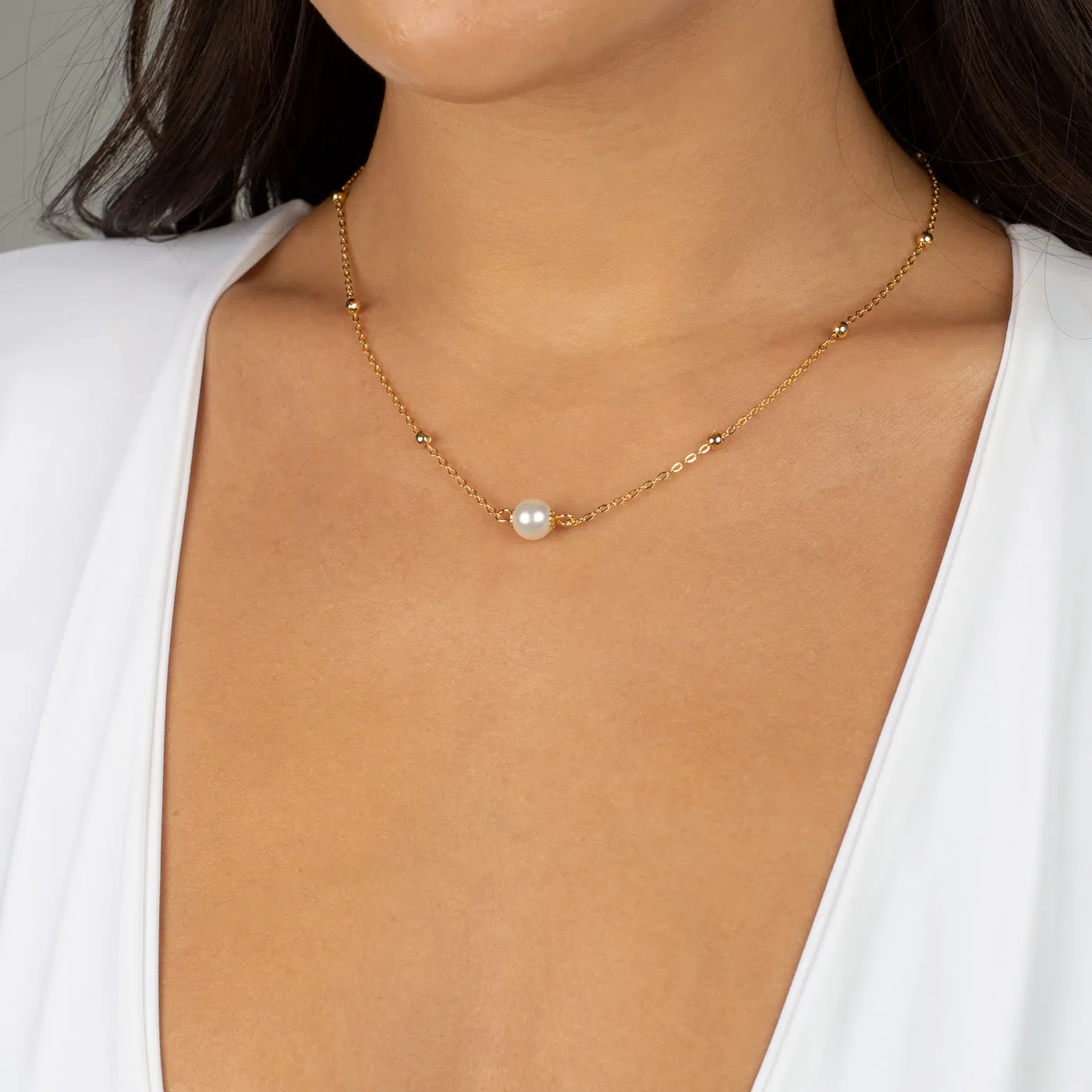 Pearl Ball Chain Necklace