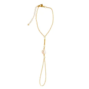 Pearl Bracelet Ring Handchain
