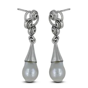 Pearl Drop Silver Earrings