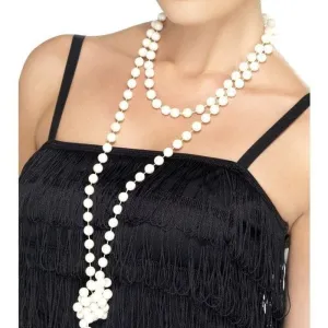 Pearl Necklace Adult White 180cm Costume Accessory