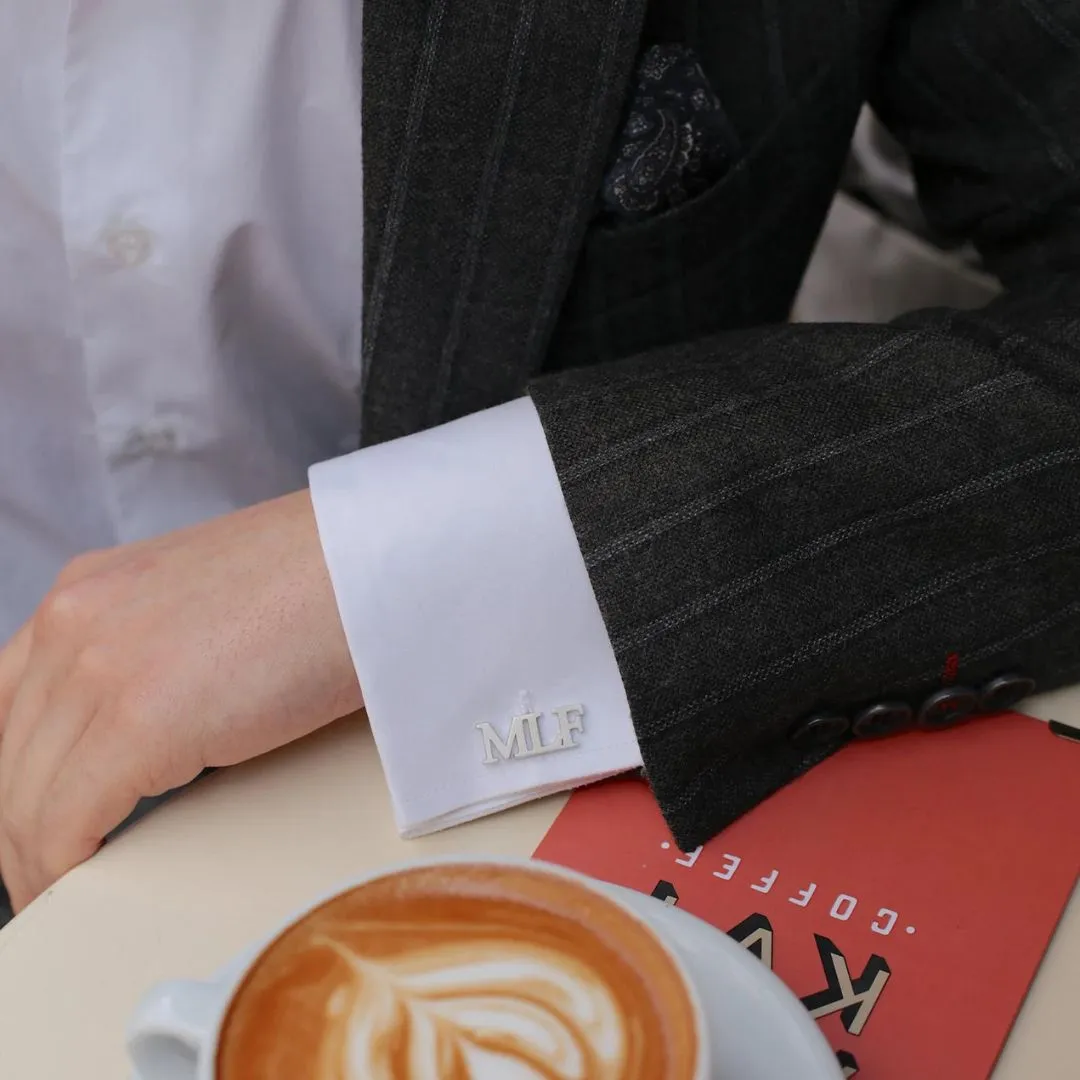 Personalized 3 Initial Cufflink