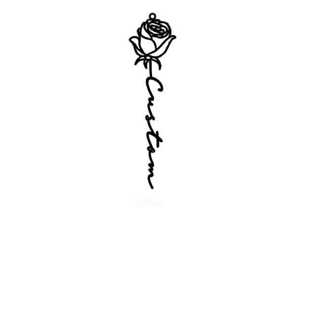 Personalized Name Rose Necklace Lover Gold Flower For Women Romantic Gift