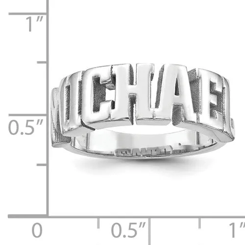 Personalized Women's Block Name Ring Jewelry