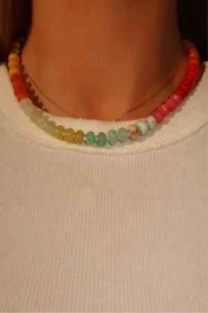Petal Agate Beaded Necklace