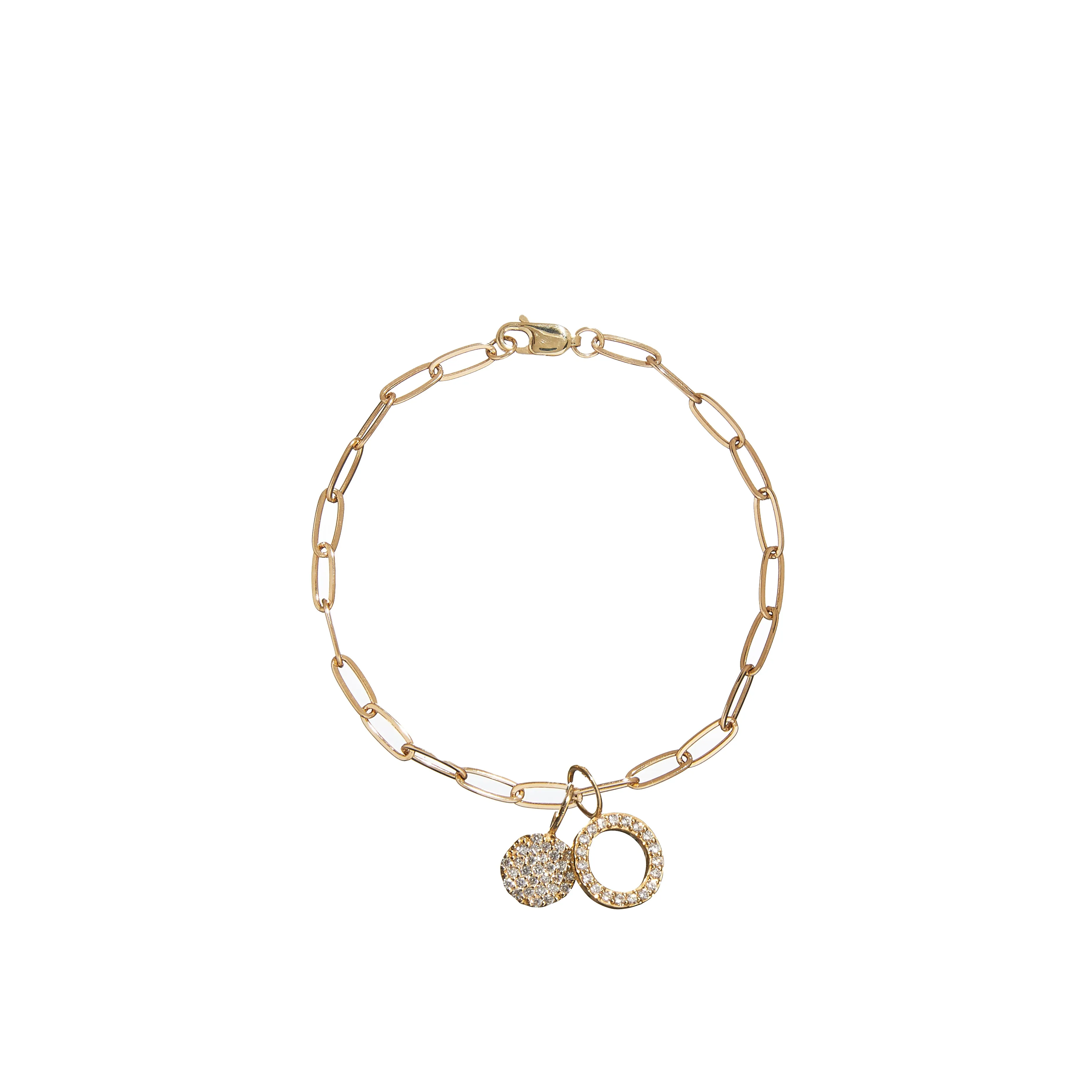 Petite Round Gold & Pavé Diamond Charm