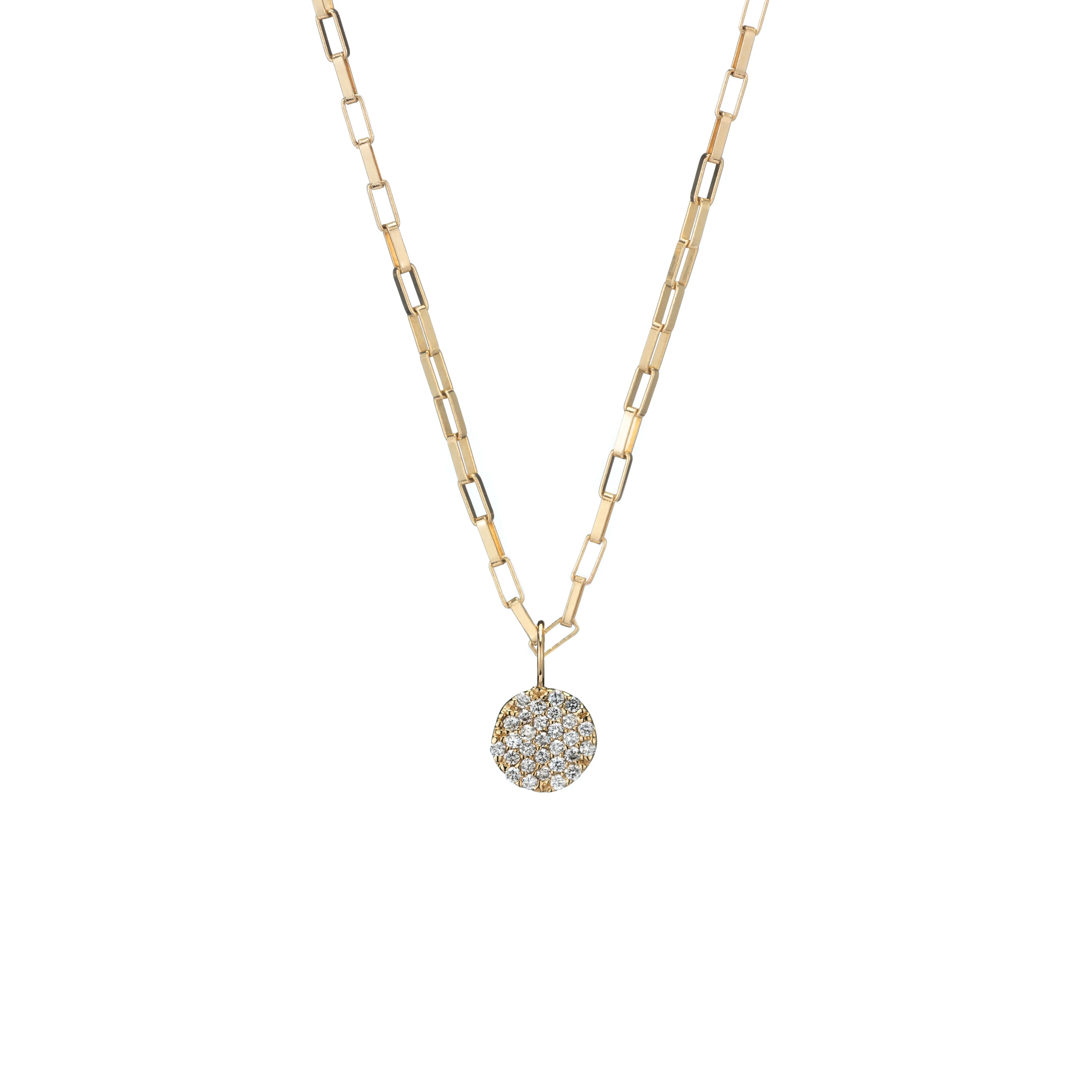 Petite Round Gold & Pavé Diamond Charm