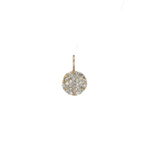 Petite Round Gold & Pavé Diamond Charm