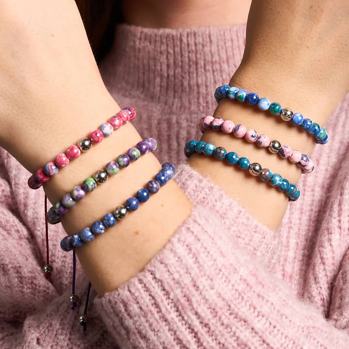Picasso Porcelain Macrame Bracelet | Chocolate Sapphire