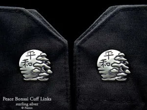 Piece Bonsai Cuff Links Sterling Silver