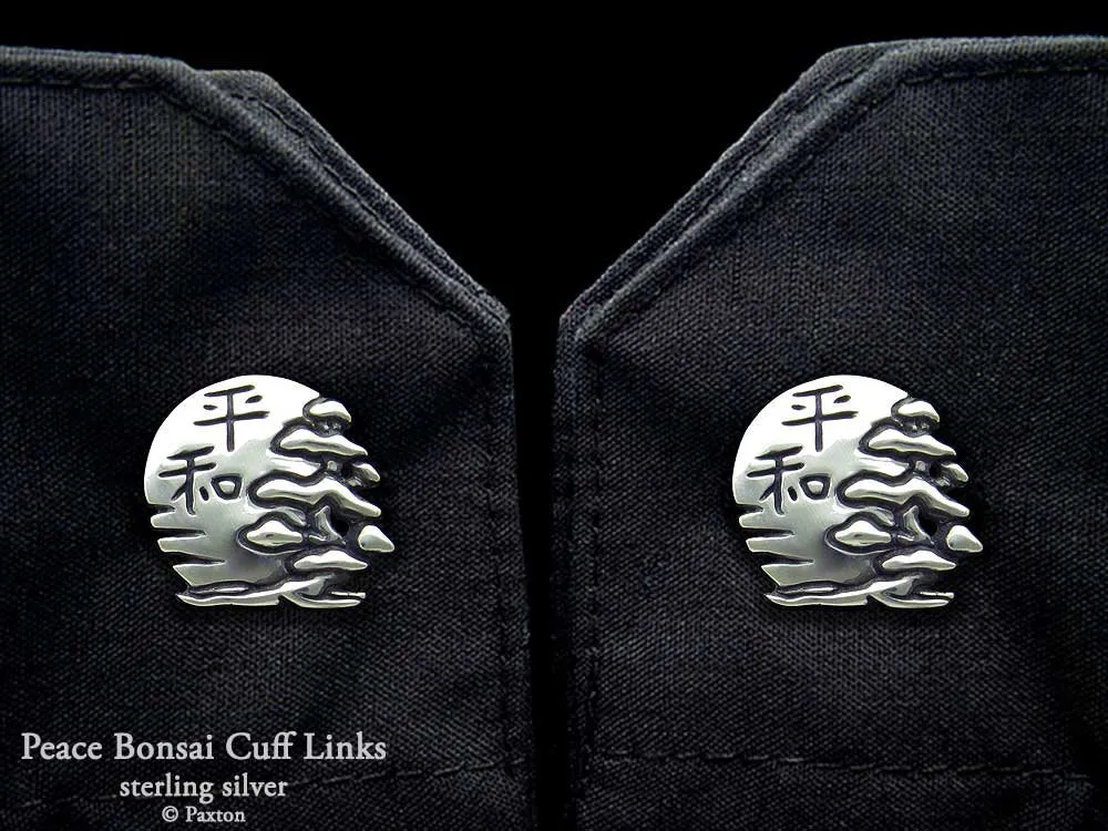 Piece Bonsai Cuff Links Sterling Silver