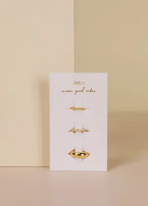 Pierce-Free Trio Cuff Wrap Gold Earrings by JaxKelly | White CZ Stones